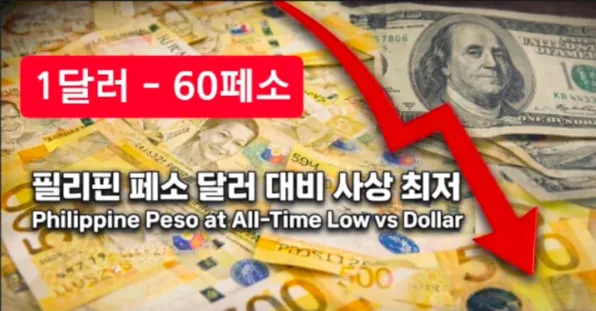 필리핀 페소 달러 대비 사상 최저